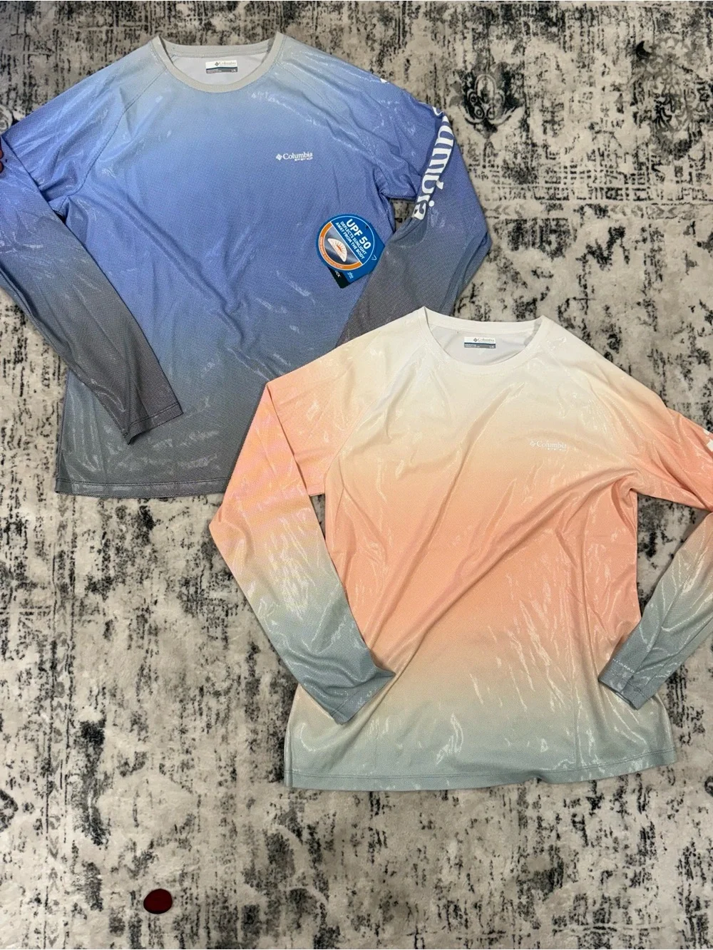Columbia Ombre Long-Sleeve Sun Shirt - Blue & Peach